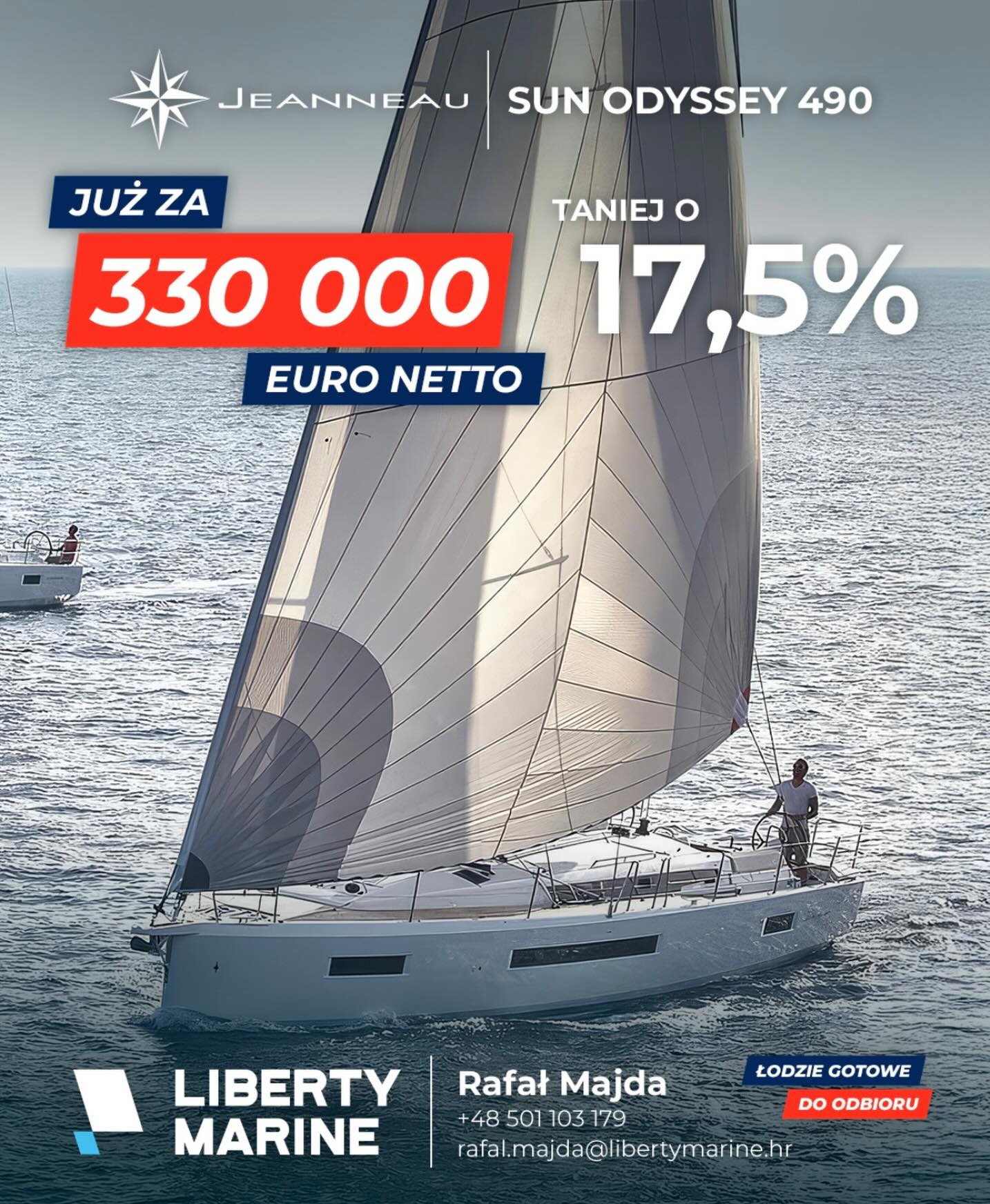 Spełnij marzenie o własnym jachcie, teraz w wyjątkowej cenie!Jeanneau Sun Odyssey 490 to poł....